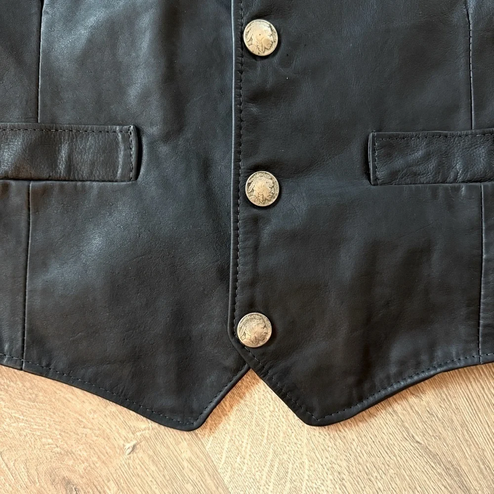 Vintage Art’s Riding Apparel Black Leather Vest for Men